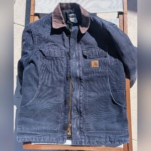 Vintage Carhartt Duck Coat Men's M Navy, Broken In Patina